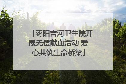 枣阳吉河卫生院开展无偿献血活动 爱心共筑生命桥梁